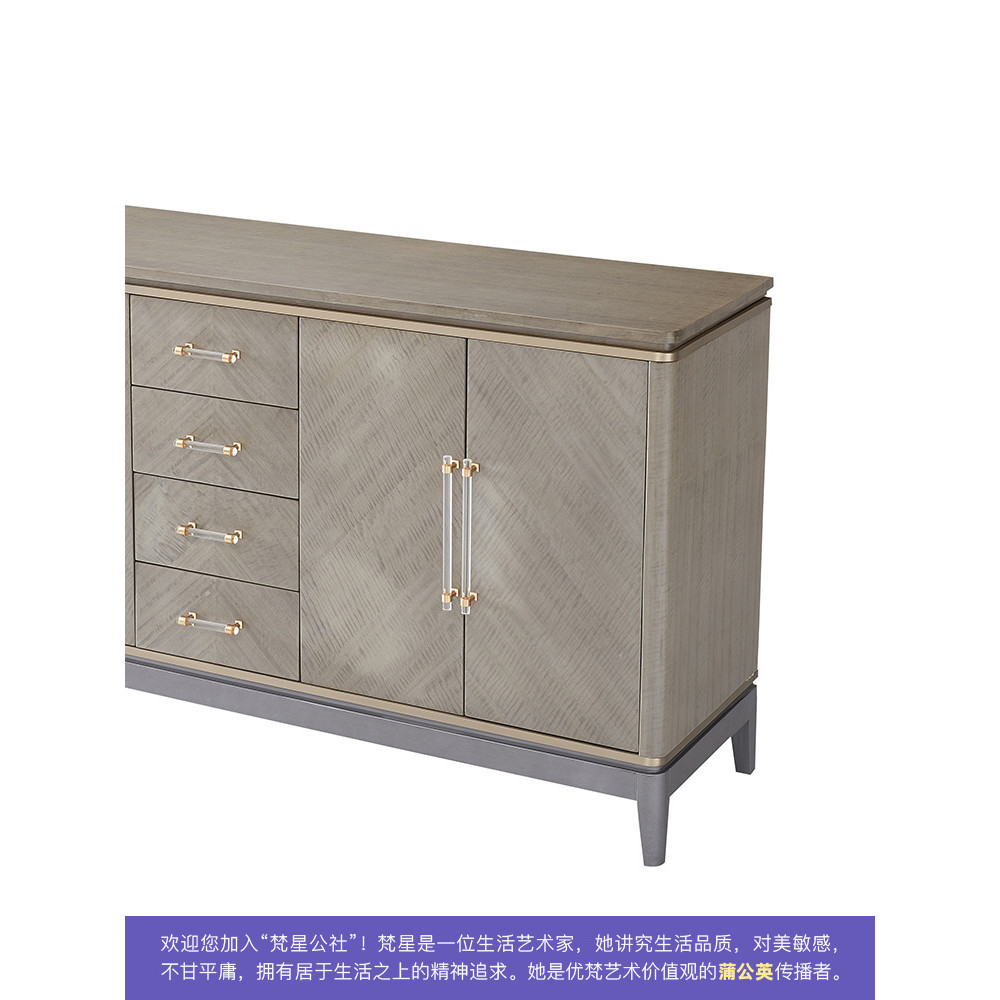 Yovan Art Hepburn อเมริกันหรูหราบ้านโมเดิร์นอพาร์ทเมนท์ขนาดเล็กห้องนั่งเล่น WallBacking ตู้ลิ้นชักไม้เนื้อแข็งตู้ข้างรับประทานอาหาร