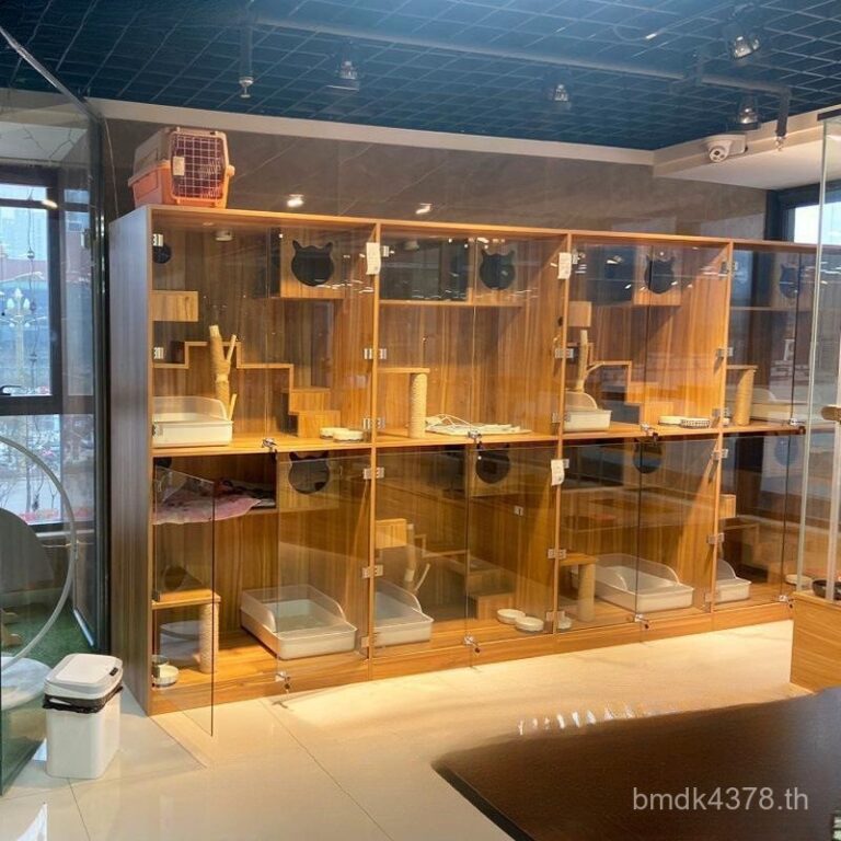 Q ไม้สี Cat Villa C Breeding ไม้เนื้อแข็ง Cat House Cage Huamao กาแฟตู้สัตว์เลี้ยง Shop ตู้แมว Blessedtion KUAF