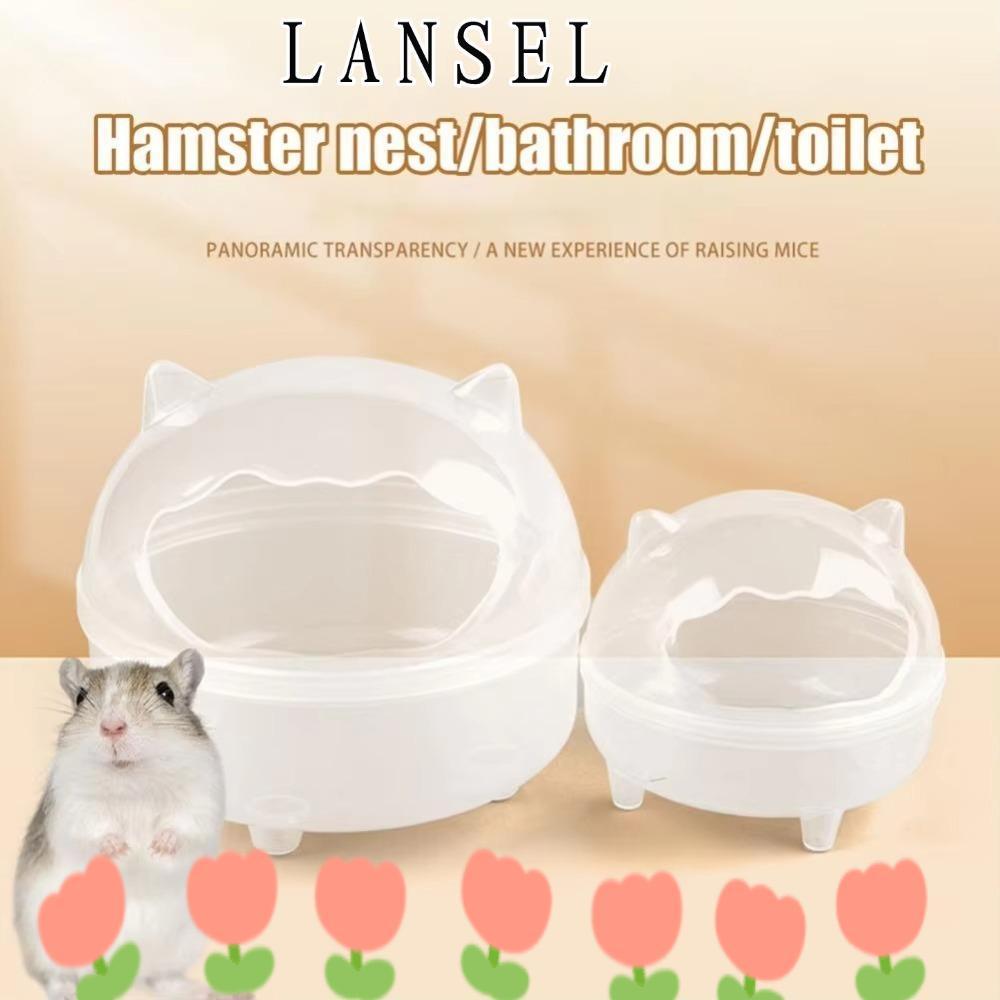 แลนเซล1 อ่างอาบน้าหนูแฮมสเตอร์ ห้องน้าหนูแฮมสเตอร์ที่ถอดออกได้โปร่งใส นากลับมาใช้ใหม่ป้องกันน้ากระเซ็นการพิสูจน์ สัตว์เล็กกระบะทรายอุปกรณ์สัตว์เลี้