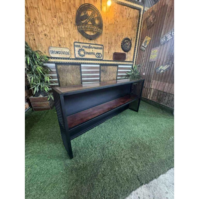 IRONSERVICE ชั้นวางรองเท้า พื้นไม้ ปิดรอบ โครงเหล็กกันสนิม ไม้แท้เคลือบเงาใส จัดส่งเร็ว