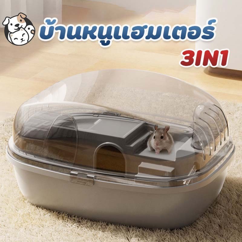 กรงหนูแฮมสเตอร์ กรงหนูตะเภา กรงกระรอก สัตว์เลี้ยงแฮมสเตอร์ กล่องอะคริลิคใสสองชั้น กรงเปล่า CAGE