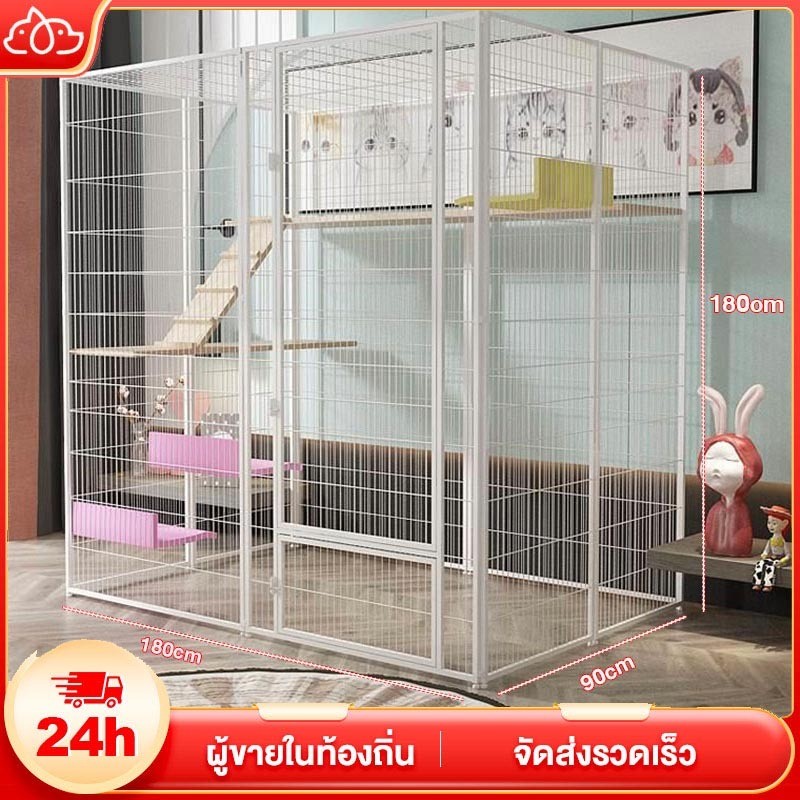 กรงแมว กรงสัตว์เลี้ยง กรงกระต่าย พื้นที่อิสระขนาดใหญ่ กรงแมวขนาดใหญ่ ประกอบง่าย ถอดออกได้ กรงแมวราคาถูก