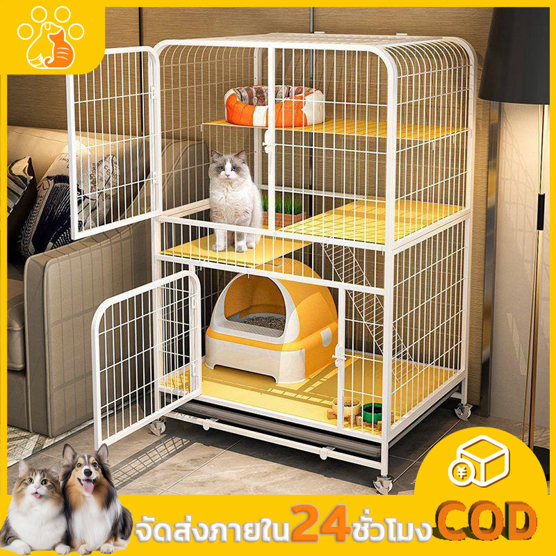 กรงแมว 24ชั้น กรงแมวขนาดใหญ่ คอนโดแมวกรงแมวคอนโด กรงสัตว์เลี้ยง มีล้อและบันได มีของขวัญฟรี