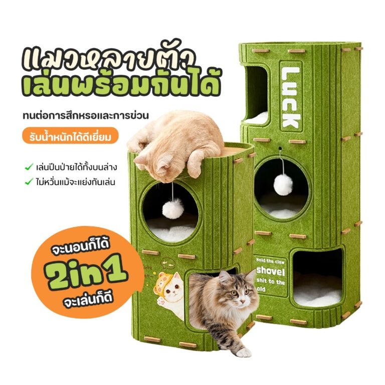 TUBI บ้านมีรู 2ชั้น 3ชั้น บ้านแมว ปราสาทแมว คอนโดแมว ตึกแมว คอนโดแมวทรงกระบอกดีไซน์ญี่ปุ่น