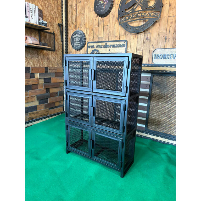 IRONSERVICE ตู้เก็บของ4ชั้น6บานพับโครงเหล็กกันสนิมจัดส่งเร็ว