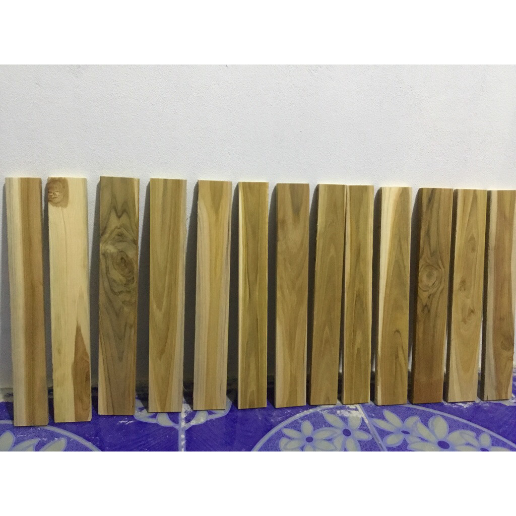 ไม้แผ่น ไม้สักแผ่น งานdiyไสเรียบพร้อมใช้งานหนา12ซมกว้าง5ซม