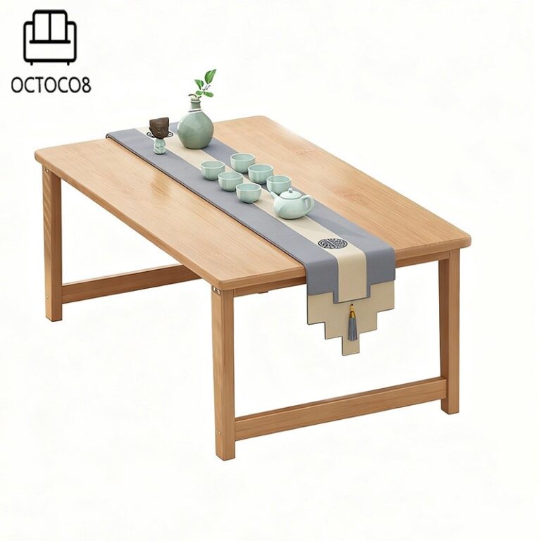 OCTOC08805035CM สไตล์ญี่ปุ่นโต๊ะกาแฟเตี้ยไม้เนื้อแข็งโต๊ะกาแฟเตี้ยสำหรับห้องน้ำชาที่บ้านและพื้นที่พักผ่อน
