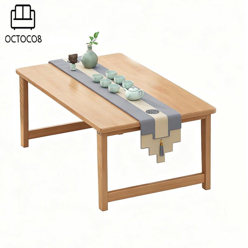 OCTOC08805035CM สไตล์ญี่ปุ่นโต๊ะกาแฟเตี้ยไม้เนื้อแข็งโต๊ะกาแฟเตี้ยสำหรับห้องน้ำชาที่บ้านและพื้นที่พักผ่อน