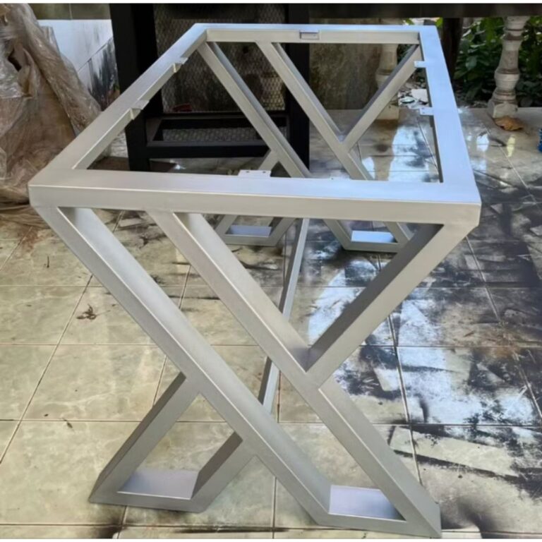 ขาโต๊ะเหล็กสำเร็จรูป X3D รุ่นติด คานบนคู่ สีเงิน มีหลายขนาด ทำจากเหล็กกัลวาไนท์