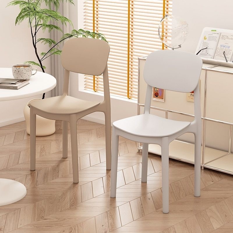 MYHOT เก้าอี้กินข้าว เก้าอี้พลาสติกมีพนักพิง สไตล์เรียบง่าย วางซ้อนกันได้ ถูกที่สุดในเครือข่ายทั้งหมด