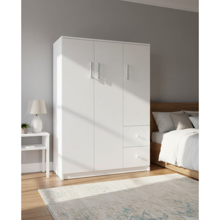 Hawa 90 Furniture ตู้เสื้อผ้าเด็ก 3บาน 2ลิ้นชัก ดับเบิ้ลราว ดับเบิ้ลลิ้นชัก 4090130