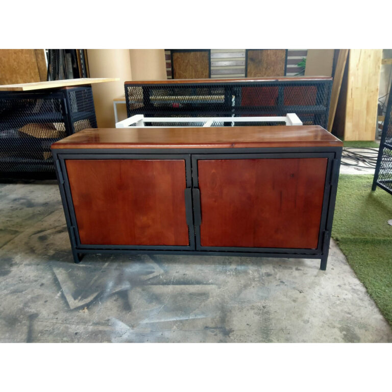 IRONSERVICE ตู้เก็บของ 4 ช่อง รองเท้าแบบมีบาน โครงเหล็กกันสนิม ไม้แท้เคลือบเงาใส จัดส่งเร็ว