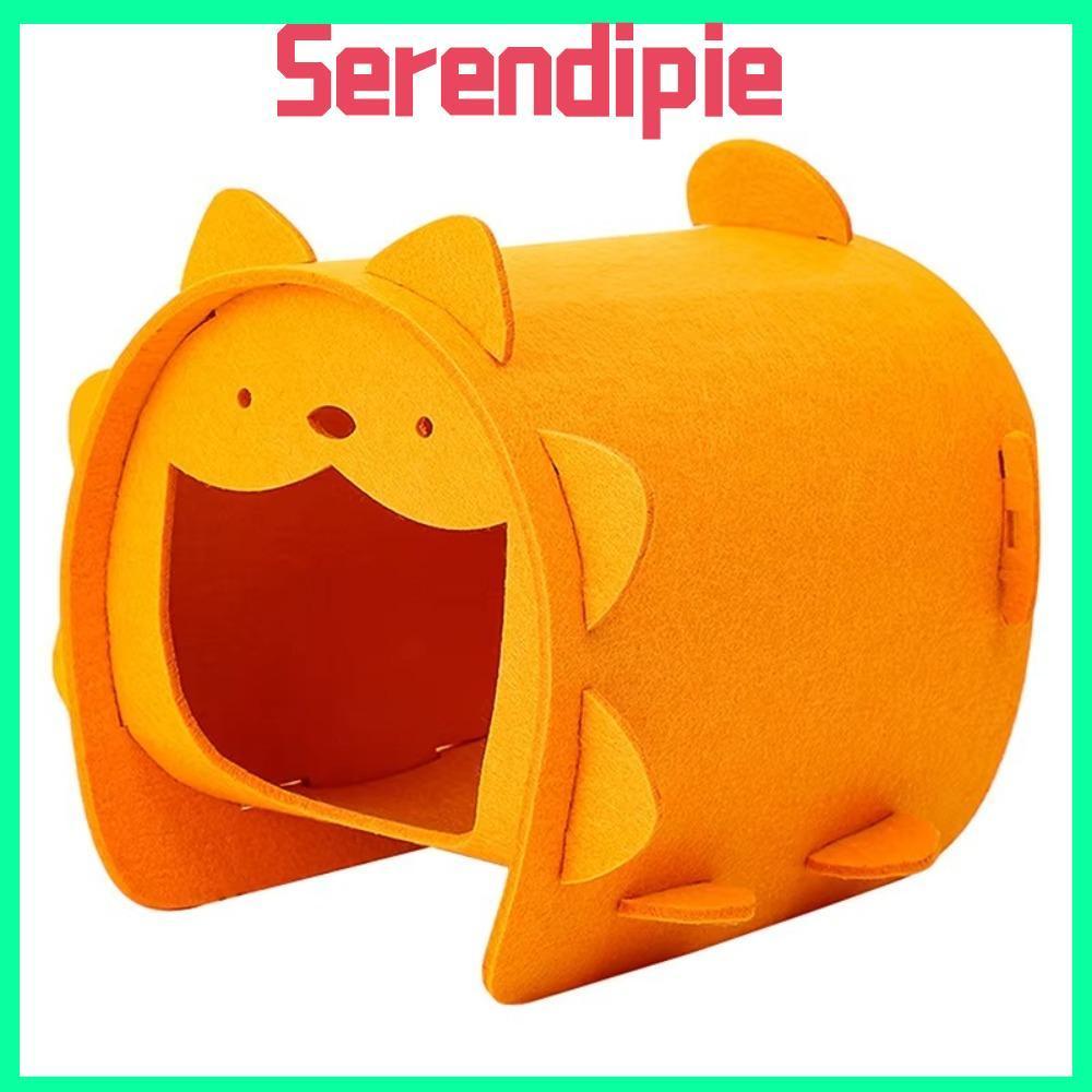 ของเล่นอุโมงค์สัตว์เลี้ยง เซเรนดิปี้ รูปร่างตอแครอท รังหนูแฮมสเตอร์สักหลาด น่ารัก ซักได้ สบาย ที่นอน ถ้า อุปกรณ์สาหรับสัตว์เลี