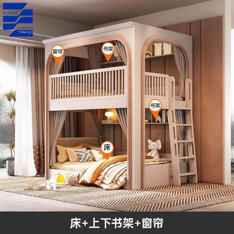 ไม้ที่ทันสมัยเด็กสองชั้นขนาดเล็กพาร์ทเมนท์เตียงสไลด์และบันไดเตียงสาหรับห้องนอน