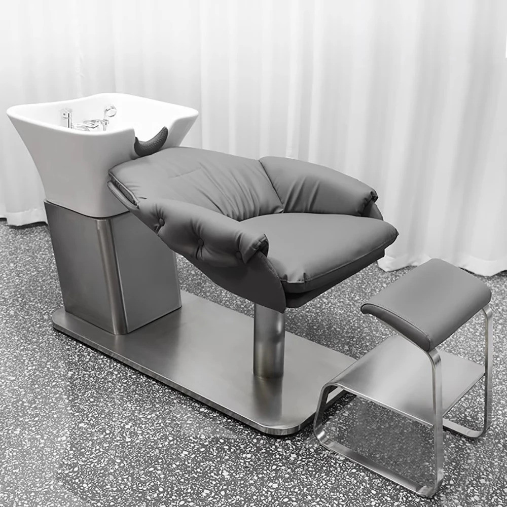 Simple Lounge Hair แชมพูเตียงโมเดิร์นสบาย Ergonomic แชมพูแบบพกพาแฟชั่น Cadeira De Barbearia เฟอร์นิเจอร์