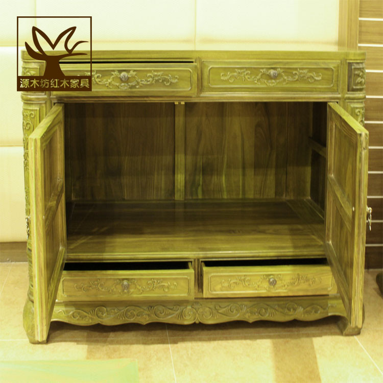 มะฮอกกานีเฟอร์นิเจอร์รับประทานอาหารตู้ข้างไม้จันทน์สีเขียวตู้ลิ้นชักไม้เนื้อแข็งจีนโบราณตู้เก็บของอาร์เจนตินาไม้จันทน์น้องสาวตู้