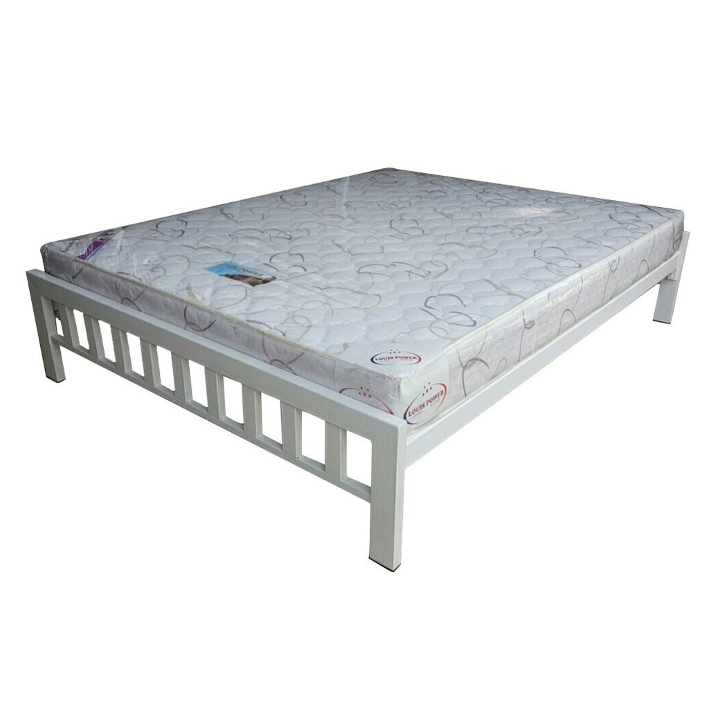 NKFurniline 5ฟุต ฐานเตียงรับที่นอนขนาด5ฟุต เตียงเหล็กไร้ขาคั้มกลาง Single steel bed เตียงเหล็กหนา