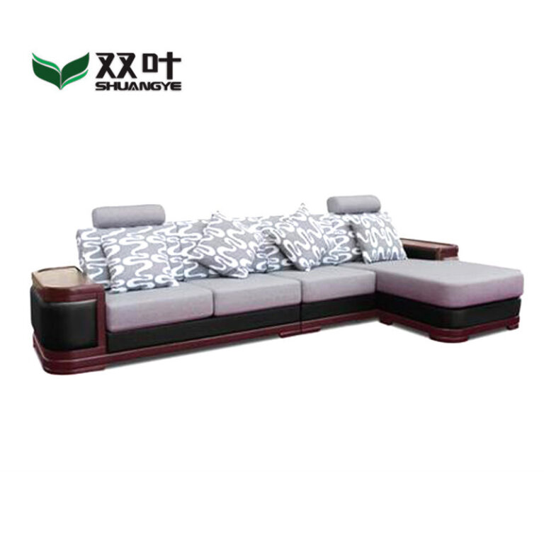 เฟอร์นิเจอร์ Futaba มะฮอกกานีโซฟาไม้เนื้อแข็งห้องนั่งเล่นห้องนอนโซฟารุ่น Discovery ผ้าจีนโซฟามุมโซฟา