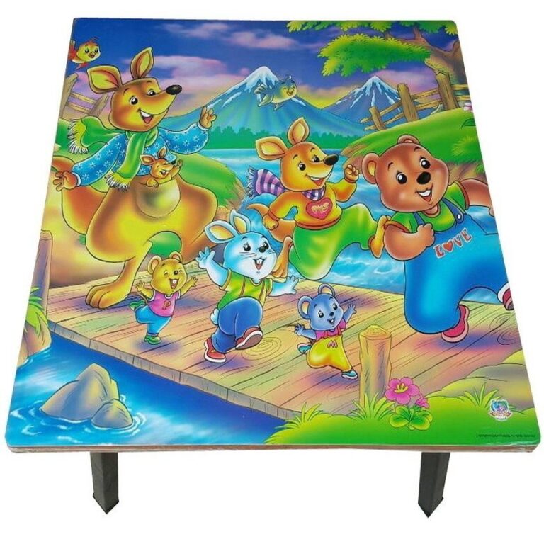 NK Furniline โต๊ะญี่ปุ่น ท็อปสี่เหลี่ยม 60x60ซมลายการ์ตูนบรรดาสัตว์น่ารัก