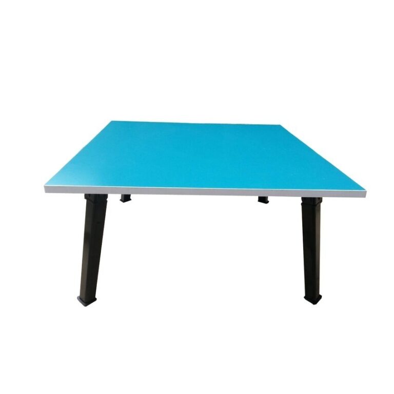 NK Furniline โต๊ะญี่ปุ่น 60x60ซมไม้Pbฟอยล์2หน้าสีฟ้า ขาดำ