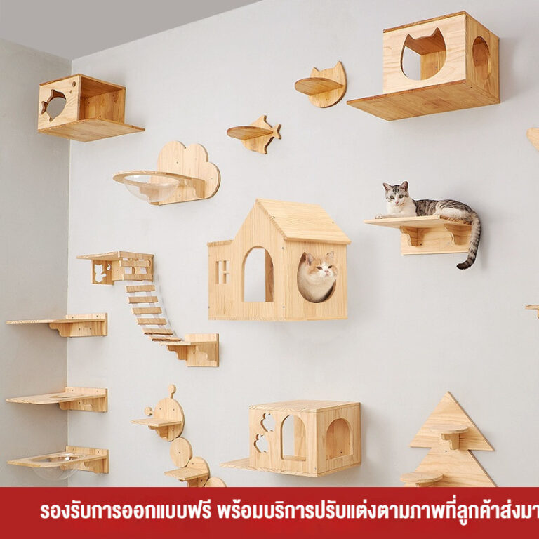 รังแมวติดผนัง กล่องแมวติดผนัง คอนโดแมวติดผนัง กล่องแมวติดผนัง DIY ขายแยกชิ้น สะพานเชือก แท่นกระโดด บ้านแมว