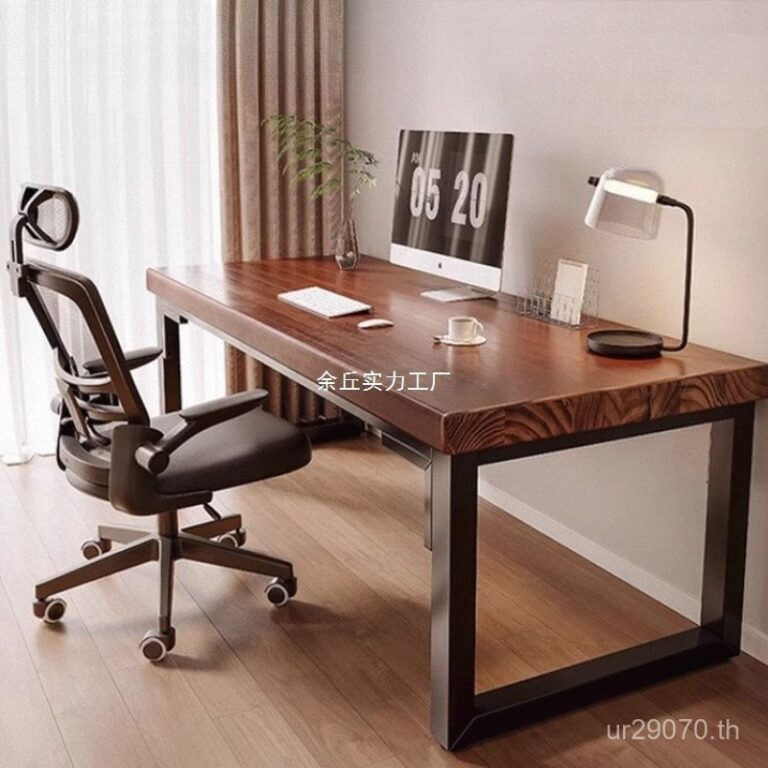 โต๊ะแถบยาวโต๊ะครัวเรือนหนาห้องนอนนักเรียนโต๊ะทางานโต๊ะคอมพิวเตอร์โต๊ะไม้เนื้อแข็งสก์ท็อปคู่ จ