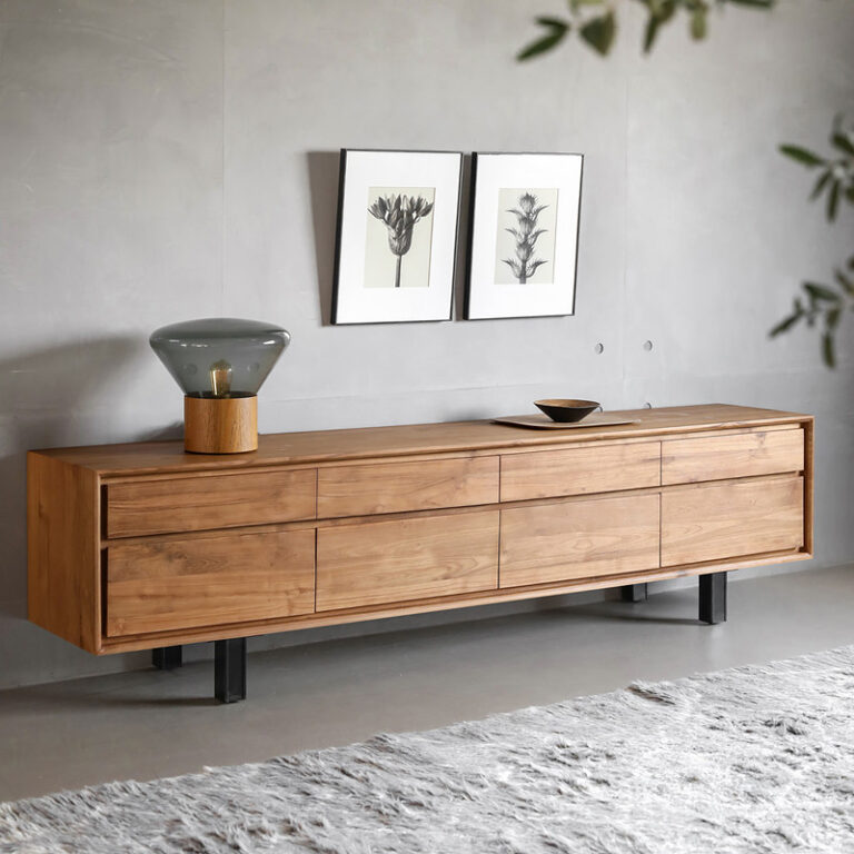 Nordic Expression Lonely Natural Style VacationSpain DAREELSGEOX ไม้เนื้อแข็งไม้สักตู้ข้างตู้ทีวี T