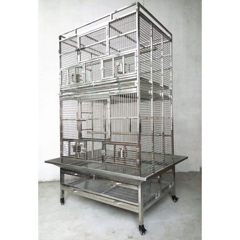 ที่กาหนดเองจัดส่งฟรี304โลหะหลายชั้นขนาดเล็กขนาดกลางขนาดใหญ่สแตนเลสกรงนกกรงเพาะพันธุ์นกแก้วซวนเฟิงยืนยืน