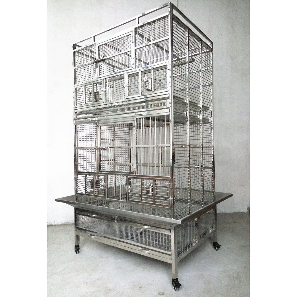 ที่กาหนดเองจัดส่งฟรี304โลหะหลายชั้นขนาดเล็กขนาดกลางขนาดใหญ่สแตนเลสกรงนกกรงเพาะพันธุ์นกแก้วซวนเฟิงยืนยืน