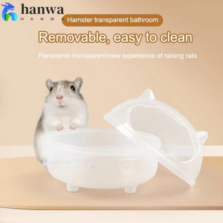 HANWA อ่างอาบน้าหนูแฮมสเตอร์ ห้องน้าหนูแฮมสเตอร์โปร่งใสป้องกันน้ากระเซ็น ความจุขนาดใหญ่นากลับมาใช้ใหม่ได้ป้องกันการรั่วไหลสัตว์เล็ก Sandbox อุปกรณ์สาหรับสัตว์เลี้ยง