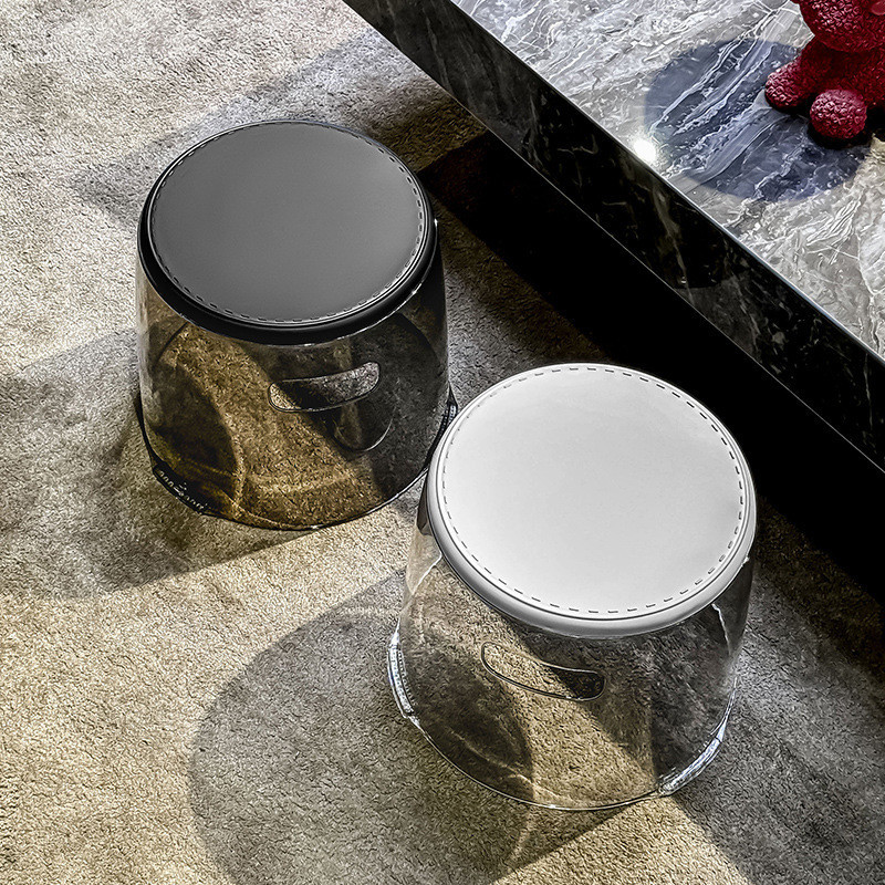 ที่เก็บสตูลเด็กของเล่นตุ๊กตาตุ๊กตาตุ๊กตากล่องเก็บถังเก็บเครื่องมือที่มีประโยชน์โปร่งใสสตูลสามารถนั่งสตูล