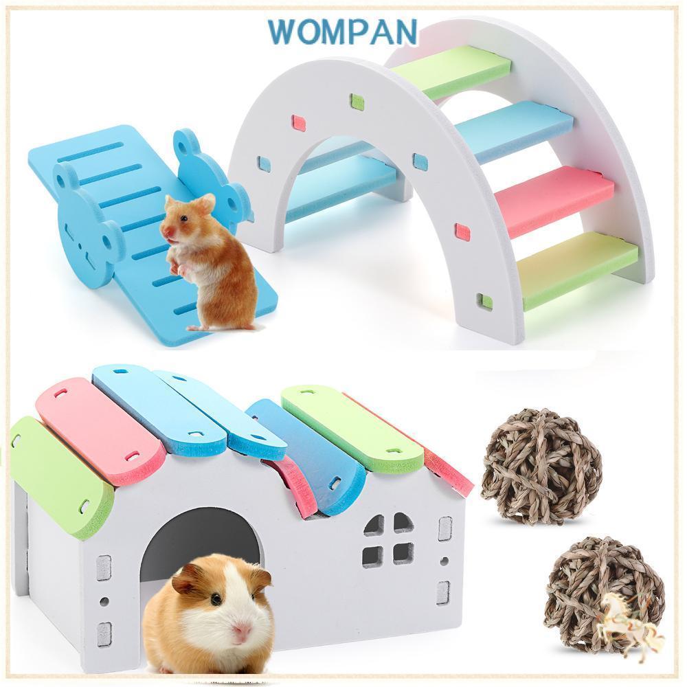 WOMPAN Rainbow หนูแฮมสเตอร์ของเล่น Seesaw ของเล่นฟัน Care สัตว์เลี้ยงฟันเคี้ยวของเล่นไม้