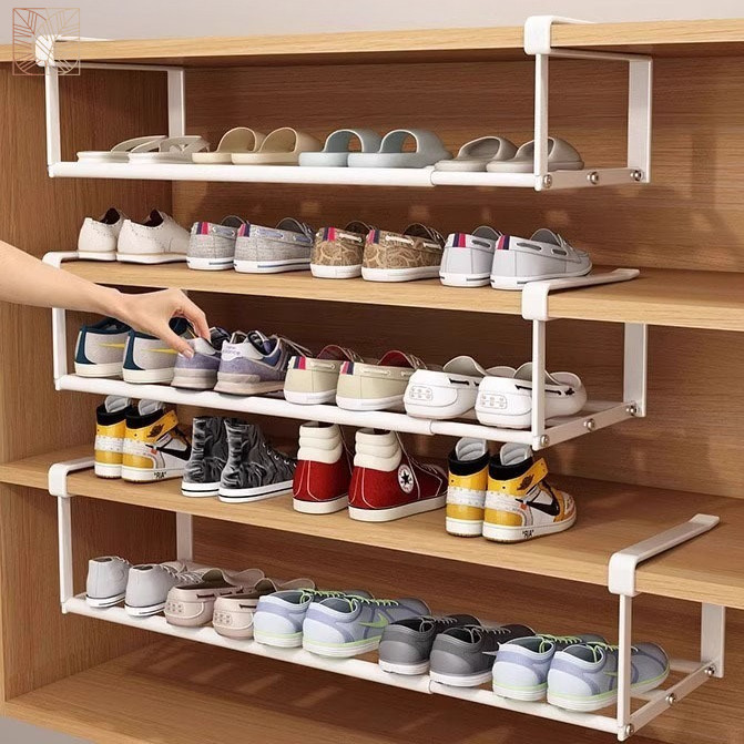 ชั้นวางรองเท้าพับได้ ชั้นวางรองเท้าแบบยืดหดได้ ชั้นวางรองเท้าแบบแขวนได้ ชั้นวางรองเท้าแบบไม่มีขายึด