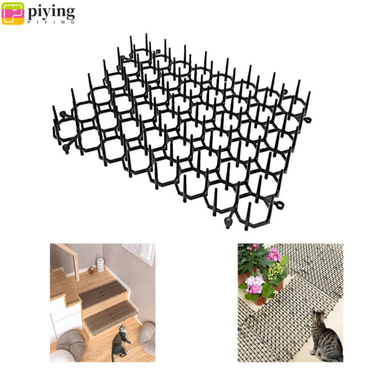 PIYING เสื่อไล่แมว แผ่นป้องกันการปีนเขาสาหรับสัตว์เลี้ยงพลาสติก Prick นุ่ม สามารถซ้อนได้ไม่มี Harm Grid Catproof Mat ในร่มและกลางแจ้ง