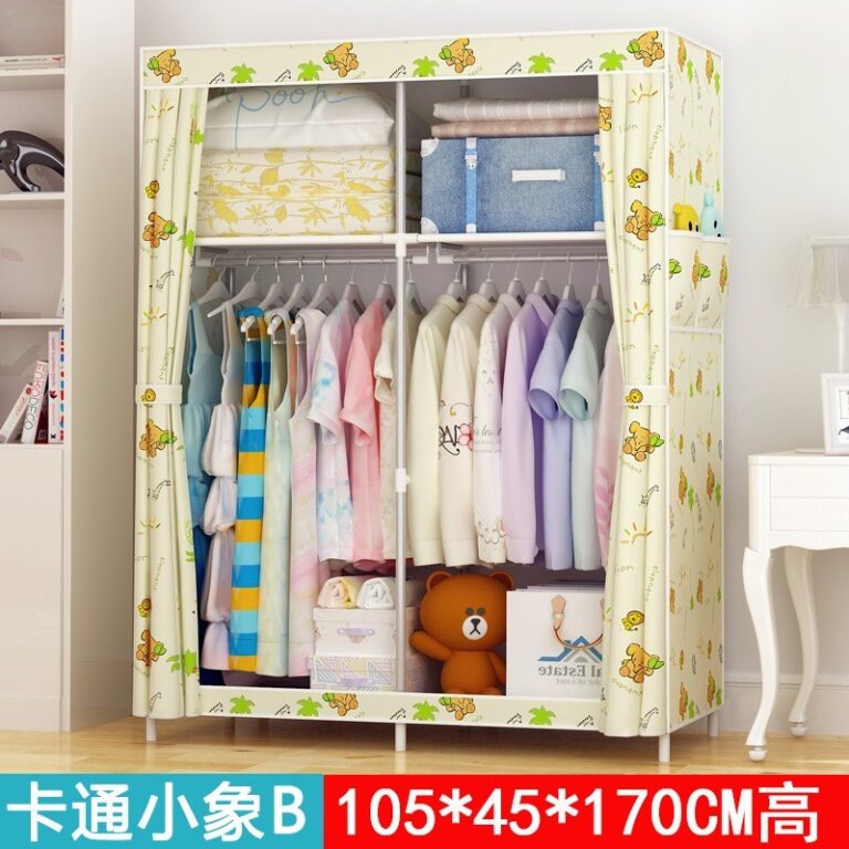 ตู้เสื้อผ้าDIY ตู้ประกอบเอง มีหลายรูปแบบให้เลือกลายการ์ตูน พร้อมช่องเก็บของ รูดซิปปิดได้ ผ้าคลุมกันน้ำกันฝุ่น