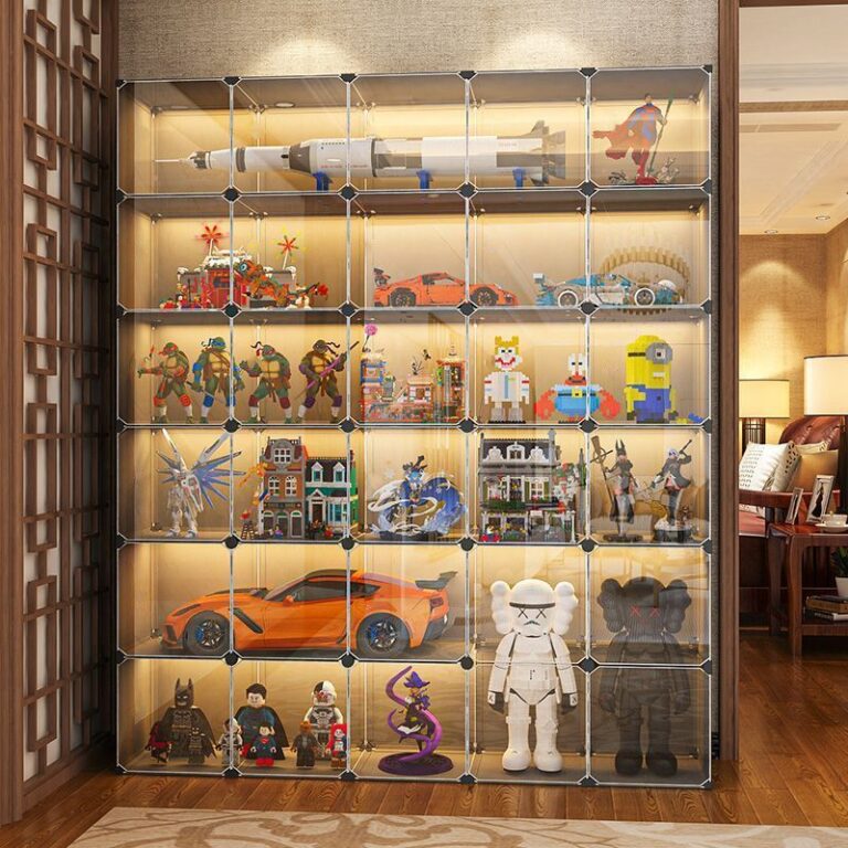 Living ตู้โชว์ตุ๊กตา ชั้นวางกระเป๋า DIY 468 ชั้น ตู้กระจก ชั้นวางโมเดล ตู้ใส่ กระเป๋า แบรนด์เนม พร้อมความจุขนาดใหญ่