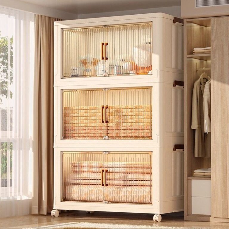 MYHOT ตู้พลาสติก ตู้เก็บของ มีล้อ 76543ชั้น ป้องกันฝุ่น สำหรับคอนโดพื้นที่เล็ก ล็อคได้ รับน้ำหนักได้ 200KG