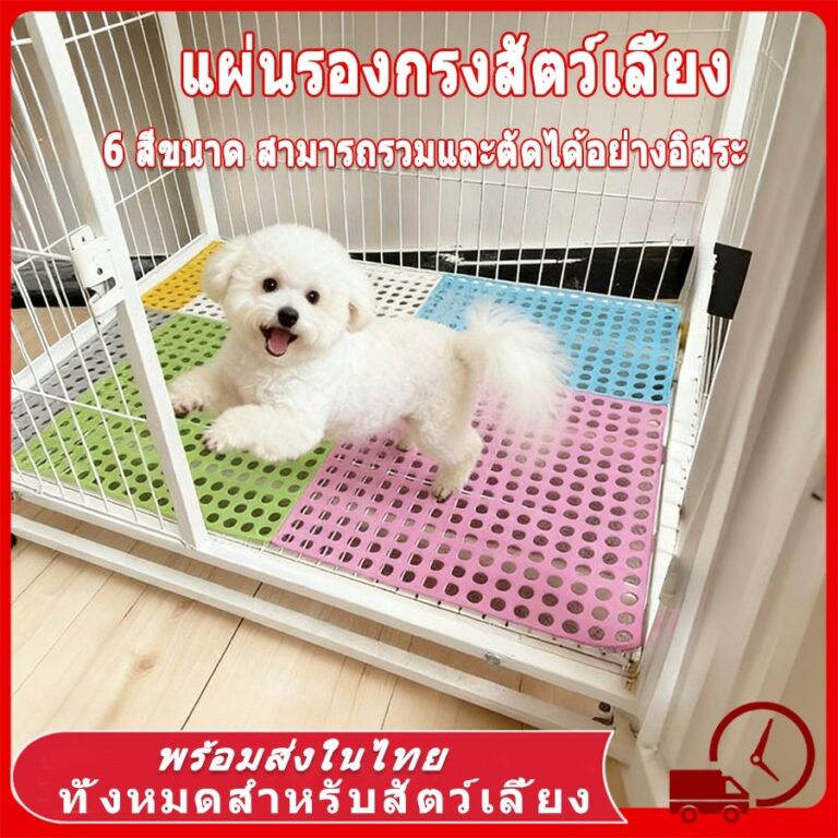 แผ่นรองกรงสัตว์เลี้ยง PVC 30x30 ซม วัสดุคุณภาพสูง ทำความสะอาดง่าย 6 สีให้เลือก แผ่นกันลื่น แมว สุนัข กระต่าย