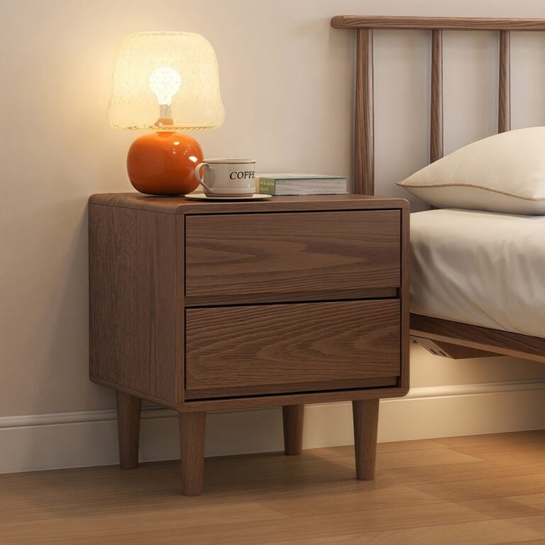 ที่เรียบง่ายทันสมัยไม้เนื้อแข็งโต๊ะข้างเตียงห้องนอนตู้เก็บของครัวเรือนนอร์ดิกตู้เก็บของข้างเตียงขนาดเล็กตู้เก็บของที่เรียบง่ายวอลนัทสี