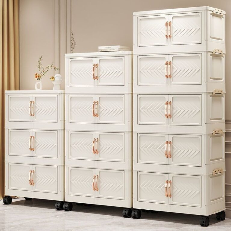 ตู้เก็บของอเนกประสงค์ 7654ชั้น โปร่งใสสีครีม ตู้อเนกประสงค์