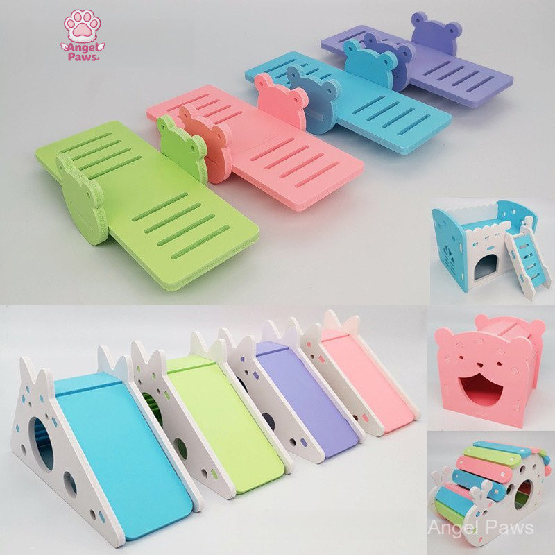 ของเล่นหนูแฮมสเตอร์ หนูแฮมสเตอร์แกว่งกระดานหกสัตว์เลี้ยงนิเวศวิทยาบ้านหลังเล็กหนูแฮมสเตอร์นอนรังหมีทองวิลล่าขนาดเล็กของเล่น