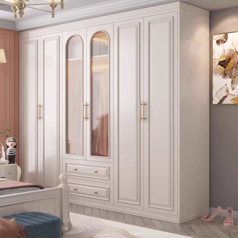 อเมริกันตู้เสื้อผ้าไม้เนื้อแข็งทั้งหมดห้องนอนที่เรียบง่ายตู้เสื้อผ้าขนาดใหญ่แสงสีขาวหรูหราเชอร์รี่ไม้ตู้เก็บของฝรั่งเศส