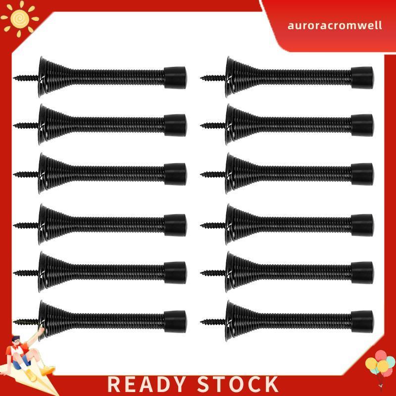 In Stock 12 Pack Black Spring Door Stops Door Stop Wall Protector พร้อมเคล็ดลับกันชนยางสีดาที่ติดตั้งต่า