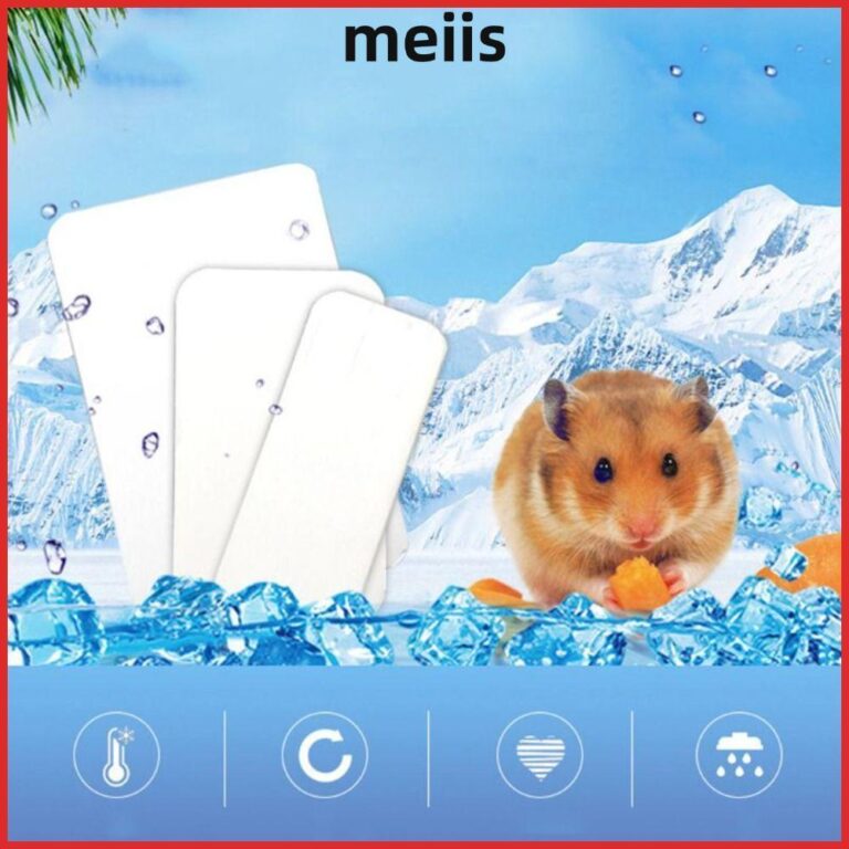 กระดานทาความเย็นสาหรับสัตว์เลี้ยง MEIIS กระดานทาความเย็นหนูแฮมสเตอร์เย็นอลูมิเนียมพลาสติก อุปกรณ์กระต่ายหนูแฮมสเตอร์ แผ่นน้าแข็งสัตว์เลี้ยงสีเงิน
