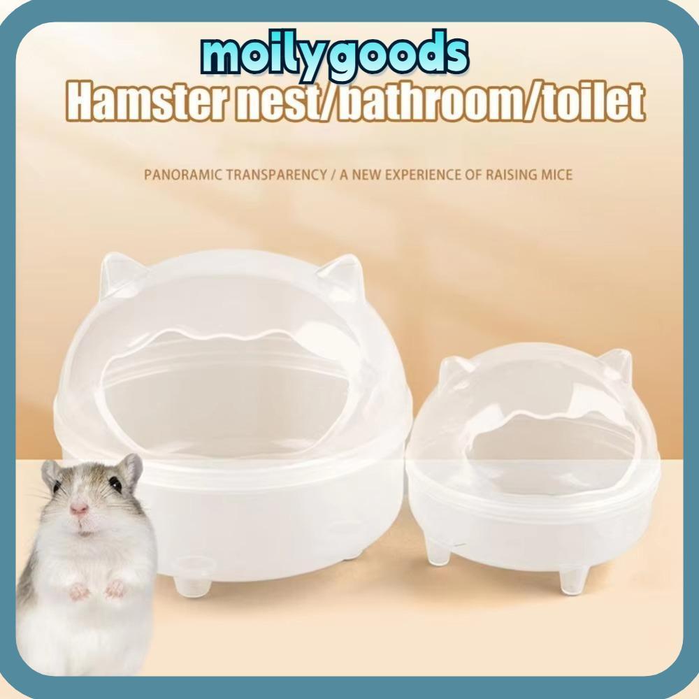 ห้องน้าหนูแฮมสเตอร์ MOILYHD อ่างอาบน้าหนูแฮมสเตอร์ป้องกันน้ากระเซ็นโปร่งใสความจุขนาดใหญ่สัตว์ขนาดเล็กแบบถอดได้ Sandbox อุปกรณ์สาหรับสัตว์เลี้ยง