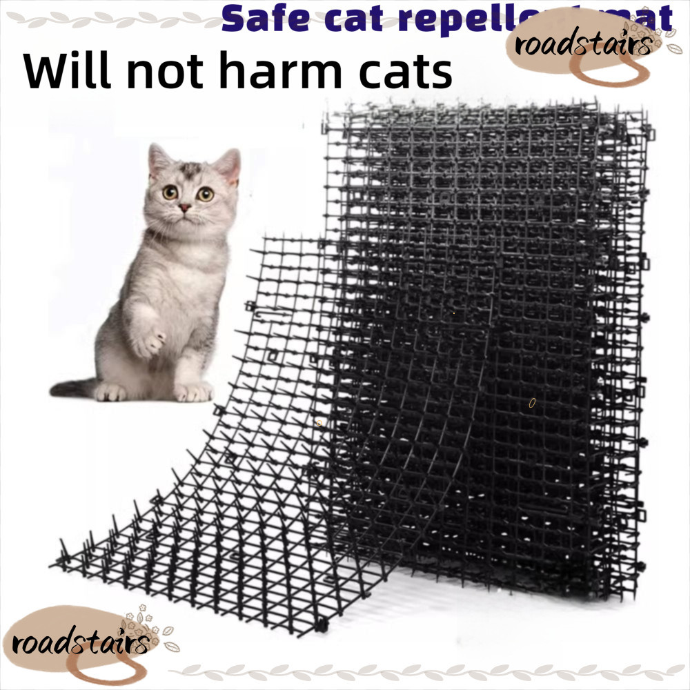 ROADSTAIRS Cat Repellent Mat พลาสติกไม่มี Harm Pet Anti climbing Mat สามารถซ้อน Soft Prick Grid Catproof Mat ในร่มและกลางแจ้ง