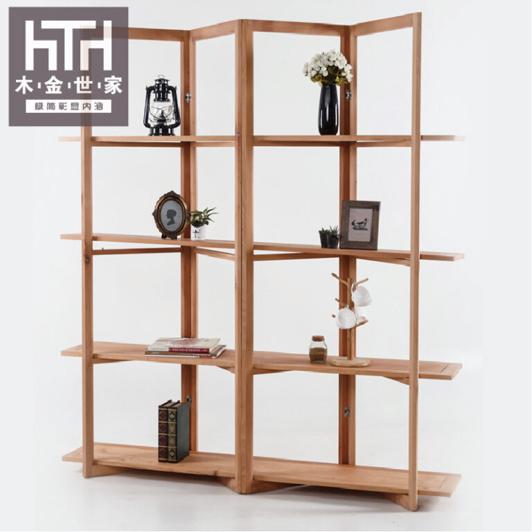 ทางเข้าชั้นวางจอแสดงผลการจัดเก็บหน้าจอนอร์ดิกที่ทันสมัยพับพาร์ทิชันชั้นวางหนังสือไม้เนื้อแข็งที่เรียบง่ายญี่ปุ่นเข้าสู่ระบบ