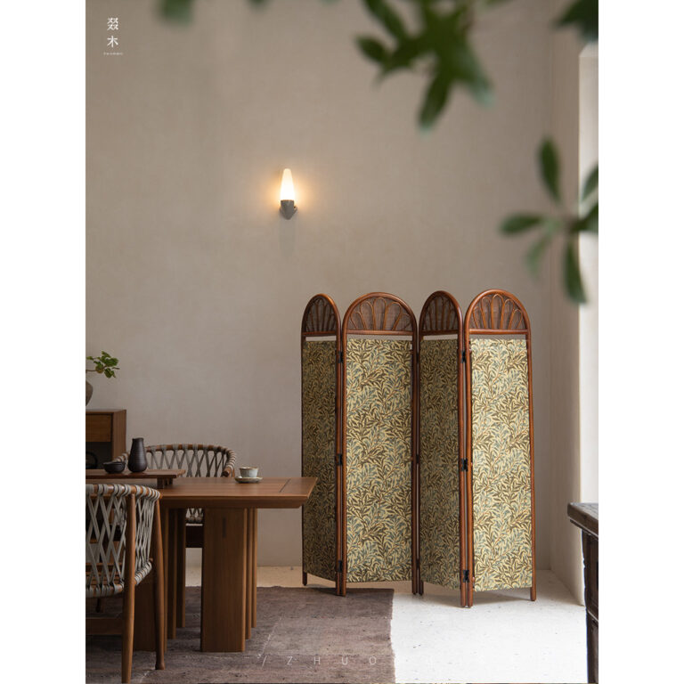 มิวศิลปะหวายเอเชียตะวันออกเฉียงใต้ญี่ปุ่นแฮนด์เมดหน้าจอหวายธรรมชาติพับพาร์ทิชันในครัวเรือนมือถือหน้าจอพับ