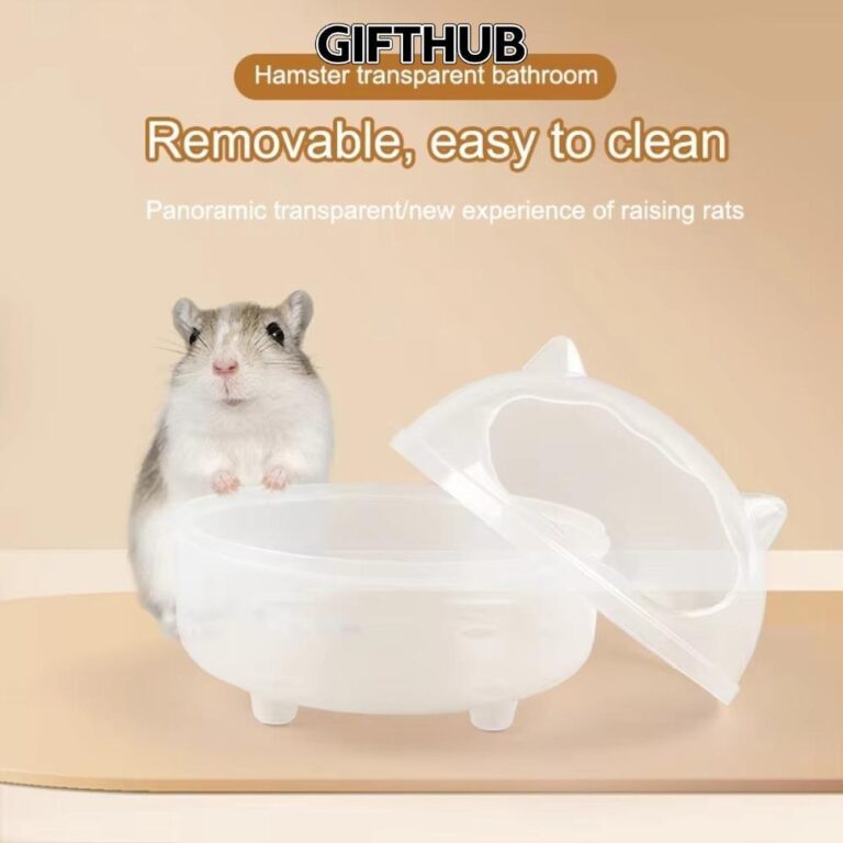 GIFTHUB ของขวัญฮับ อ่างอาบน้าหนูแฮมสเตอร์ ห้องน้าหนูแฮมสเตอร์ป้องกันการรั่วไหลแบบป้องกันน้ากระเซ็น โปร่งใสความจุขนาดใหญ่ที่ถอดออกได้สัตว์ขนาดเล็กแซนด์บ็อกซ์อุปกรณ์ส