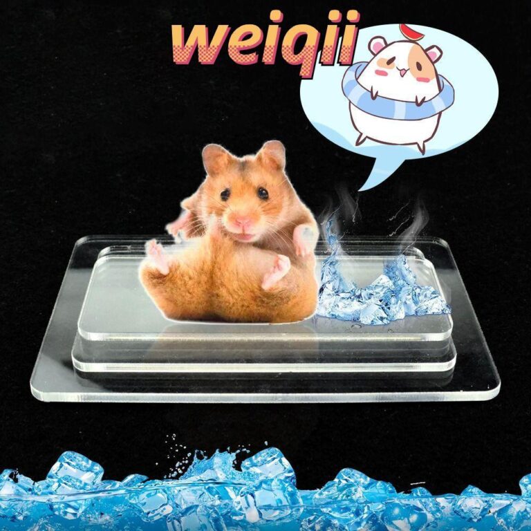 เว่ยชี่ กระดานทาความเย็นสาหรับสัตว์เลี้ยง อุปกรณ์กระต่ายหนูแฮมสเตอร์เย็น กระดานทาความเย็นหนูแฮมสเตอร์ แผ่นน้าแข็งสัตว์เลี้ยงเงินพลาสต